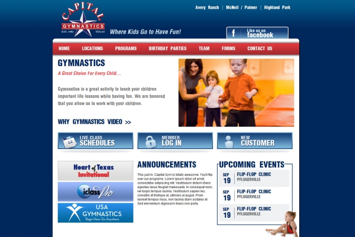 Key Creative Web Design - Capital Gymnastics