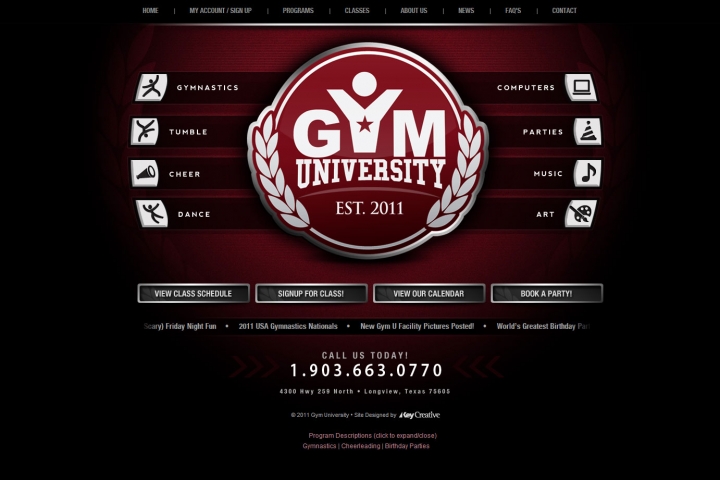 Key Creative Web Design - Gym University