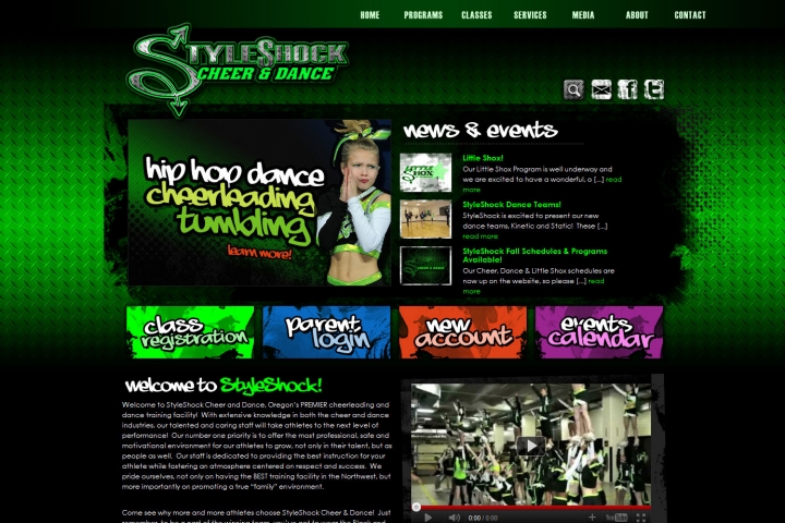 Key Creative Web Design - StyleShock Cheer & Dance