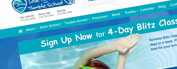 KeyCreative Blog Images for Love to Swim and Tumble School Launches New Site